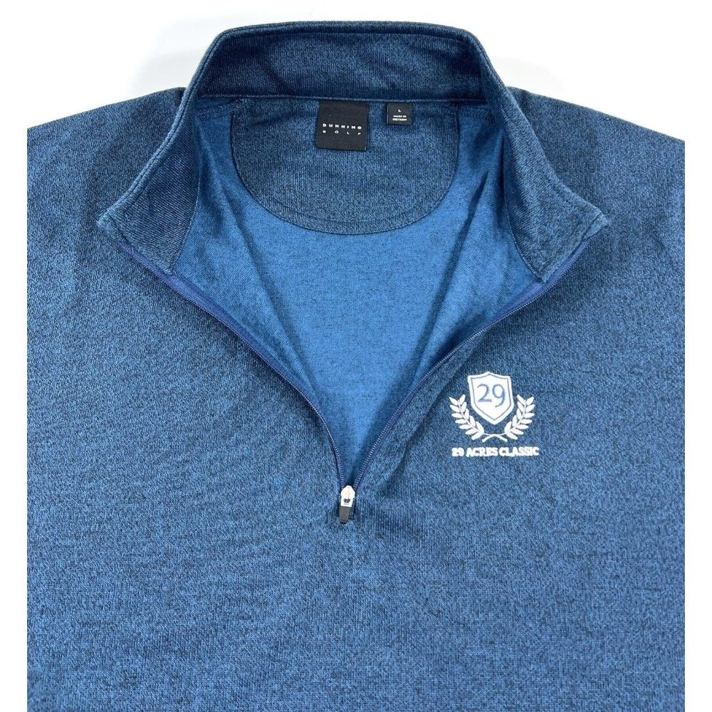 Dunning Golf 1/4 Zip Sweater Mens Large Blue Lightweight Pullover Athleisure